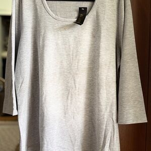 Allure Light Gray Long Sleeve Top